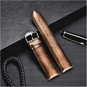 Textured Leather Strap Color Bracelet Ladies Strap Watch Accessories Stainless Steel Buckle(E,14mm)