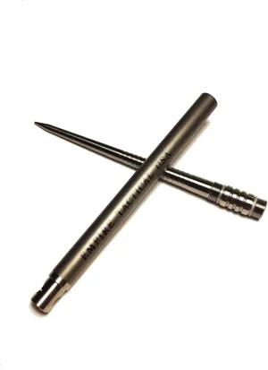 The Solid Titanium large 4" Ice Pick tool with case handle keychain Silver, percision Ice carving tool.