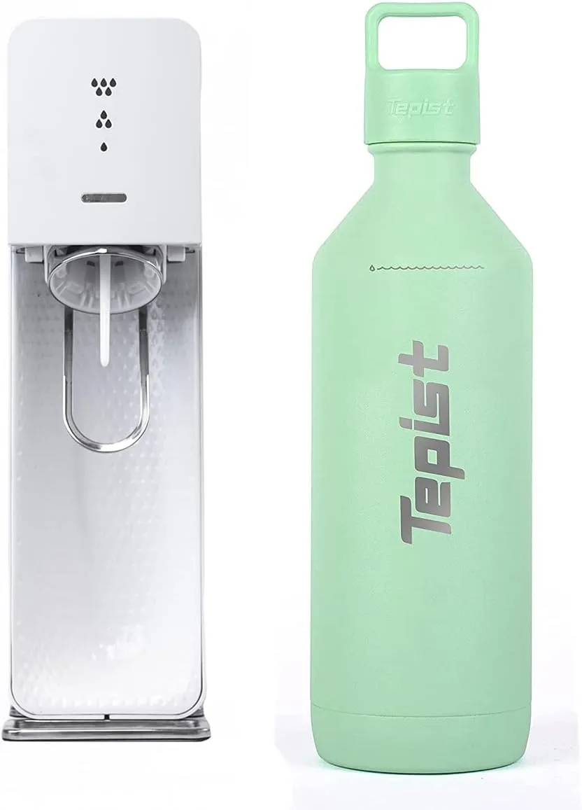 ThirtyO 30oz Stainless Steel Bottle Compatible with Sodastream Machines | Powder Coated Teal | Vacuum Sealed | Double Walled | Leak-Proof | Easy to Carry | Reusable Bottle