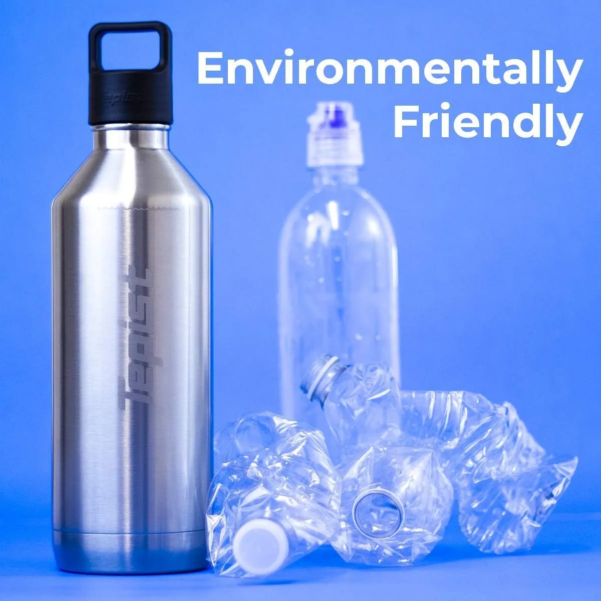 ThirtyO 30oz Stainless Steel Bottle Compatible with Sodastream Machines | Silver | Vacuum Sealed | Double Walled | Leak-Proof | Easy to Carry | Reusable Bottle