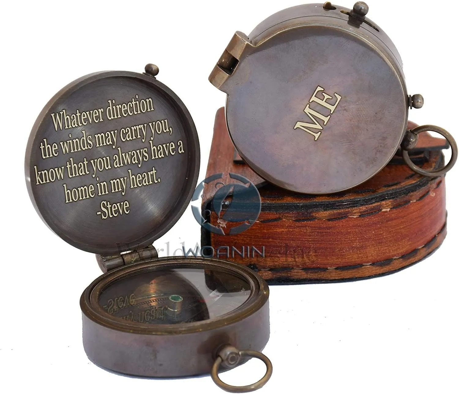 Thoreau's Go Confidently Quote Customized Compass with Leather case, Camping Compass, Boating Compass, Gift Compass, Graduation Day Gifts