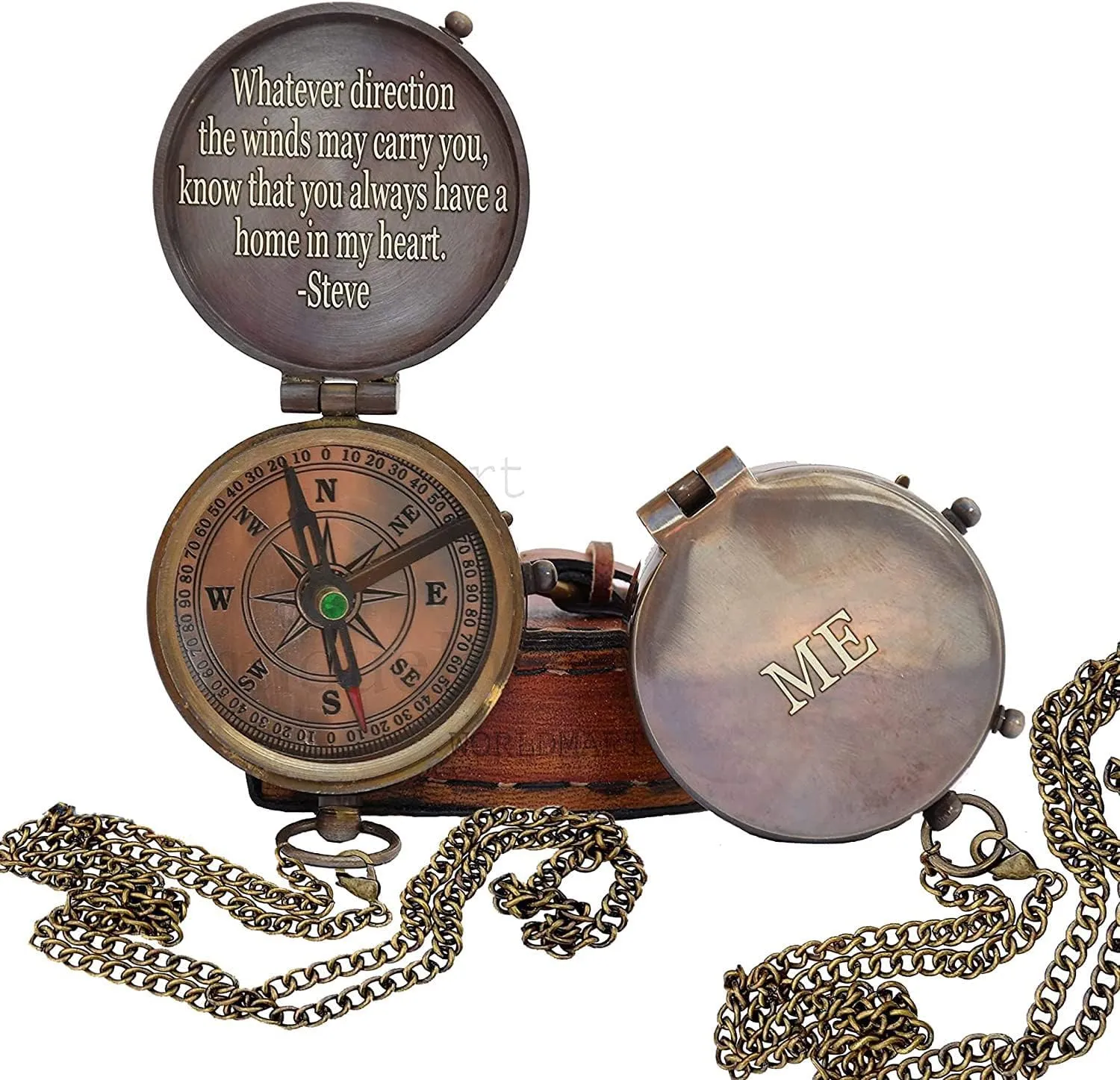 Thoreau's Go Confidently Quote Customized Compass with Leather case, Camping Compass, Boating Compass, Gift Compass, Graduation Day Gifts
