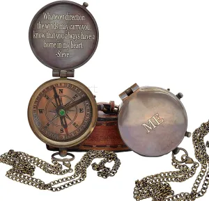 Thoreau's Go Confidently Quote Customized Compass with Leather case, Camping Compass, Boating Compass, Gift Compass, Graduation Day Gifts