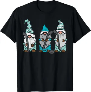 Three Nordic Gnomes Ice Hockey Tomte Nisse Player Goalie T-Shirt