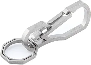 Titanium Multi Tools Keychain Hook EDC Tool Max-bearing 50KG Keychain for Hiking Camping Outdoor (Titanium)