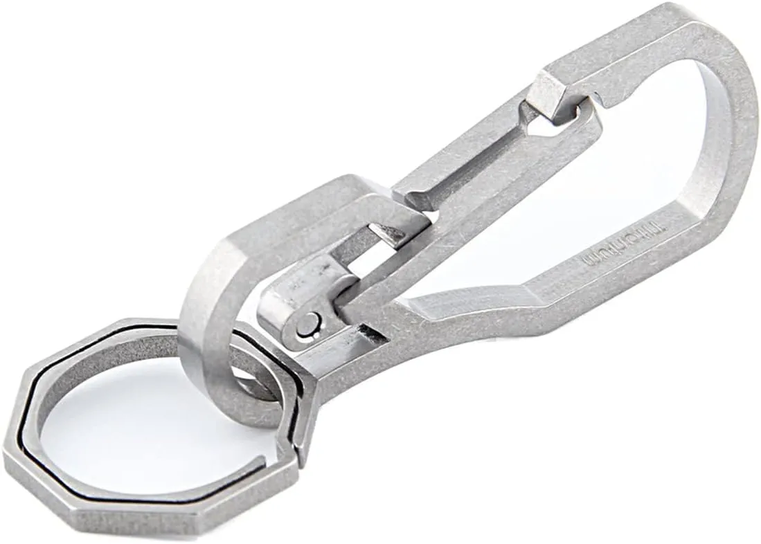 Titanium Multi Tools Keychain Hook EDC Tool Max-bearing 50KG Keychain for Hiking Camping Outdoor (Titanium)