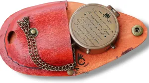 to My Son Engraved Compass – Personalized Brass Pocket Compass with Leather Case/Gift for Son/to My Son Gifts/Mom to Son Gift/Dad to Son/Grandson Gift, Directional Magnetic Pocket Compass