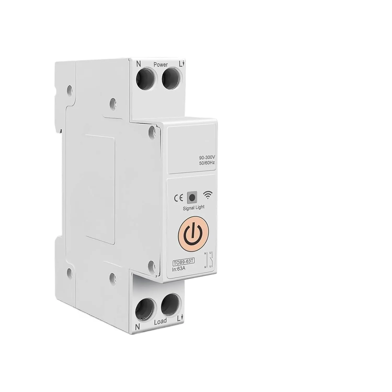 TOB9 63A 1P N Energy Meter Kwh Metering Monitoring Timer Relay MCB TUYA smartlife Voltage Current Protection(TOB9-VAP VA Protect,20A)