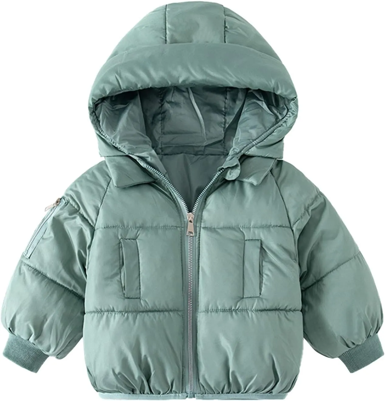 Toddler Baby Boys Girls Solid Lightweight Packable Puffer Jacket with Hood Kids Winter Coat Infant Padded Down Jacket