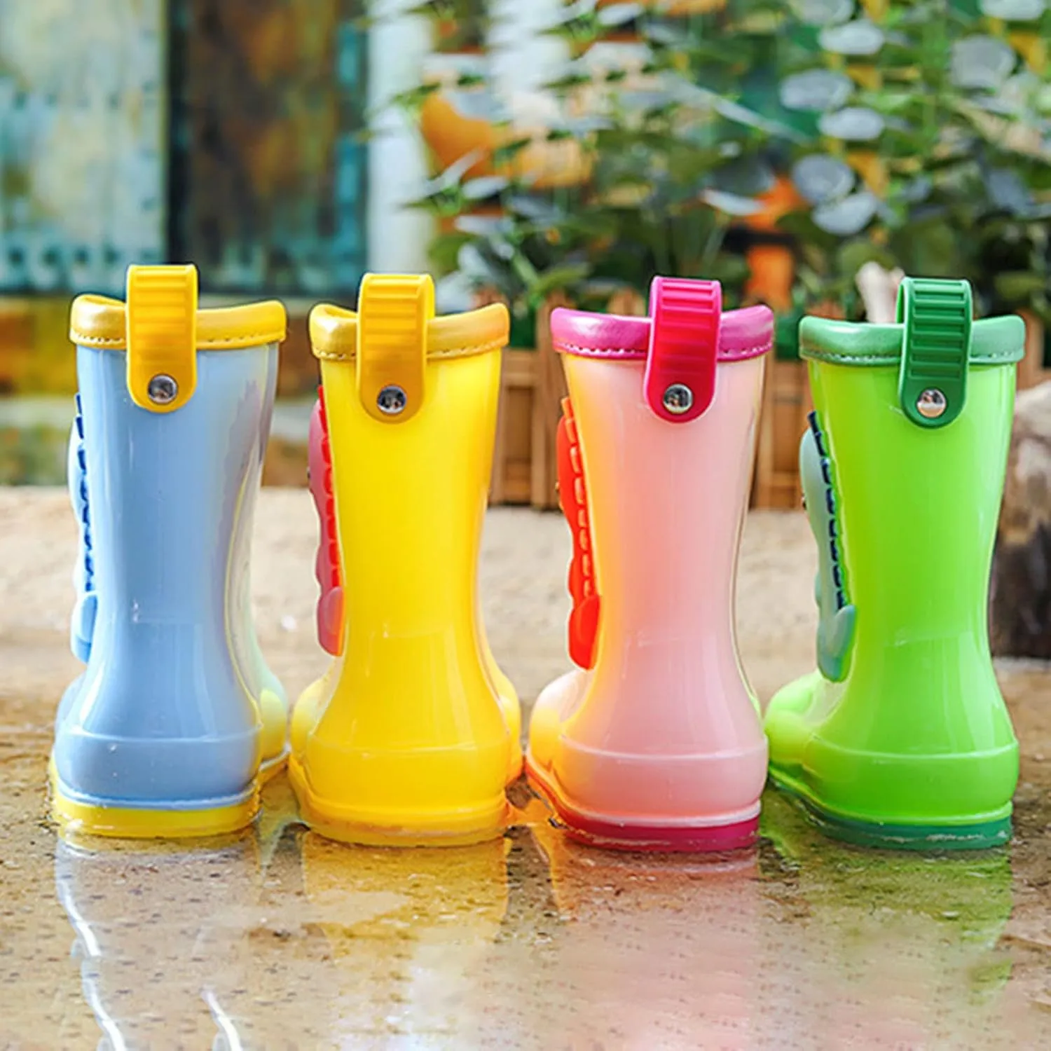 Toddler Kids Children Rain Boots Boys Girls Baby Cartoo𝐧 Animals Waterproo𝐟 Shoes Non Slip Rubber Toddler Snow Boot