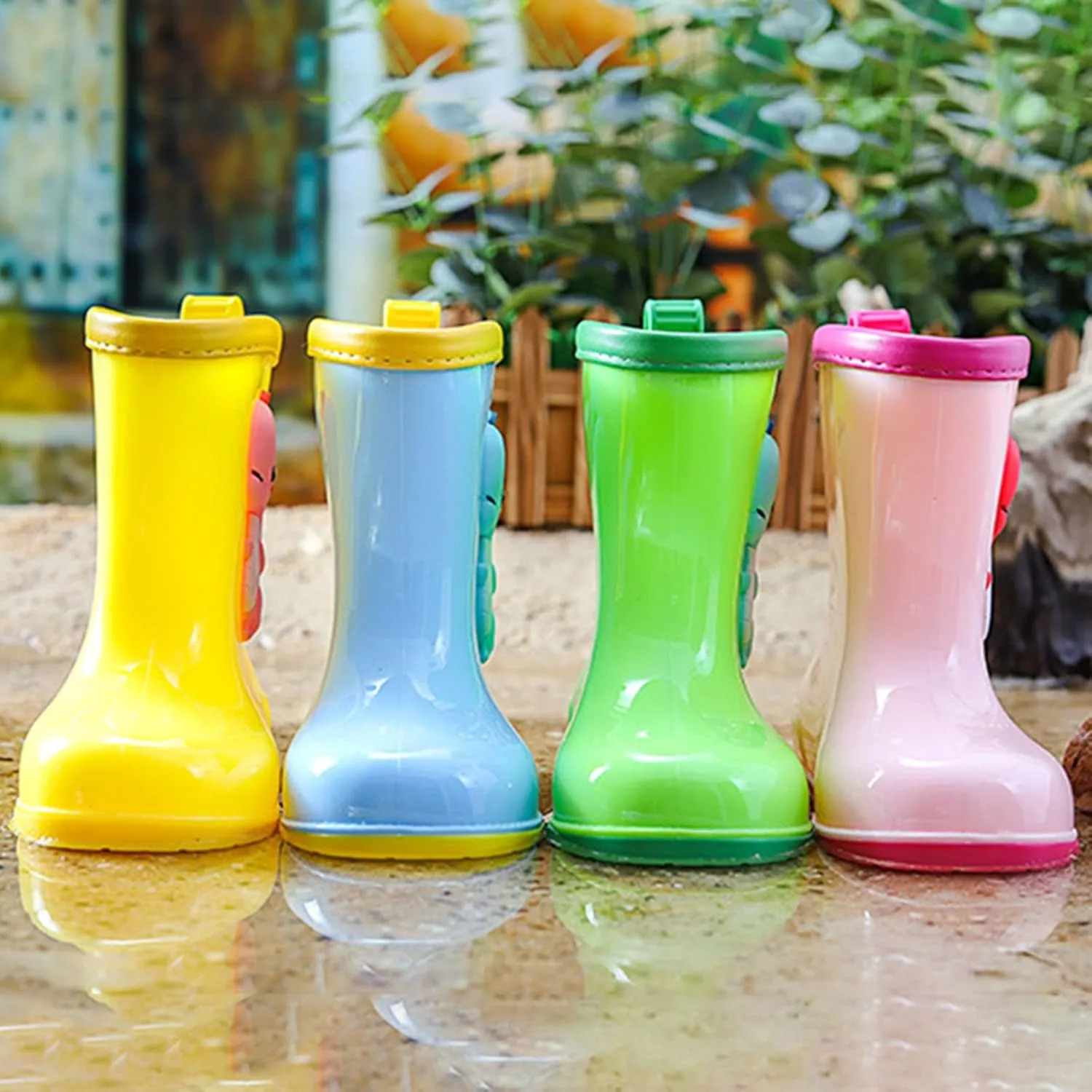 Toddler Kids Children Rain Boots Boys Girls Baby Cartoo𝐧 Animals Waterproo𝐟 Shoes Non Slip Rubber Toddler Snow Boot