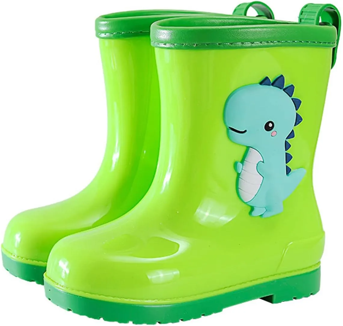 Toddler Kids Children Rain Boots Boys Girls Baby Cartoo𝐧 Animals Waterproo𝐟 Shoes Non Slip Rubber Toddler Snow Boot