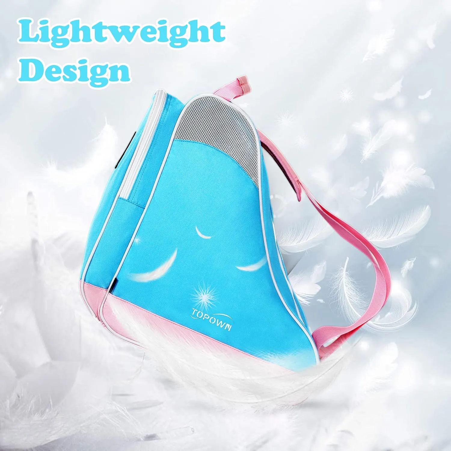 TOPOWN Premium Ice Skate and Roller Skate Bag - Men, Women, Child/Adult Up to Size 12(US)