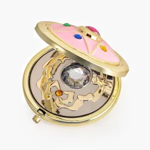 Travel Compact Mirror, Cosmetic Makeup Folded, Anime Star Crystal Design, Pocket Size for Travel, Cosplay Prop for Women Girls Friends (7cm)
