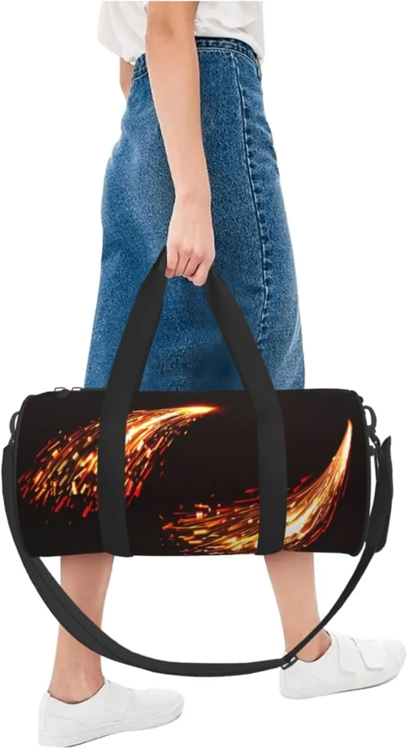 Travel Duffle Bag for Men Women, Fire Sparks Duffle Bags for Sport Gym Overnight Luggage
