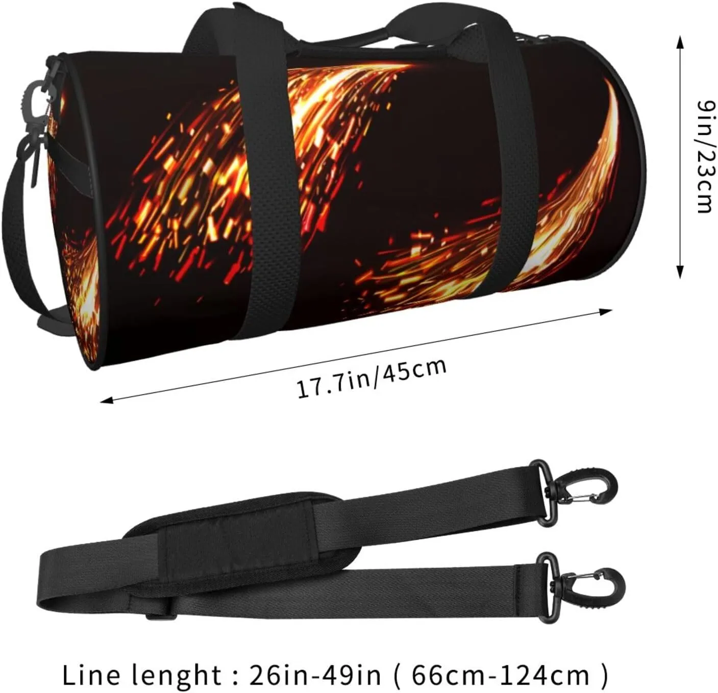 Travel Duffle Bag for Men Women, Fire Sparks Duffle Bags for Sport Gym Overnight Luggage
