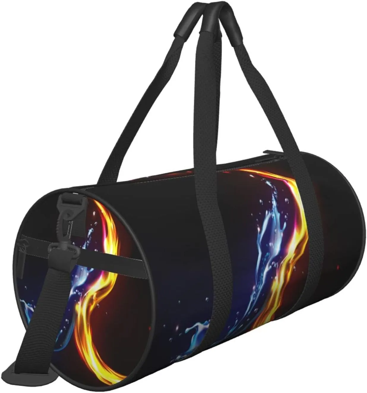 Travel Duffle Bag for Men Women, Fire Water Splash Duffle Bags for Sport Gym Overnight Luggage