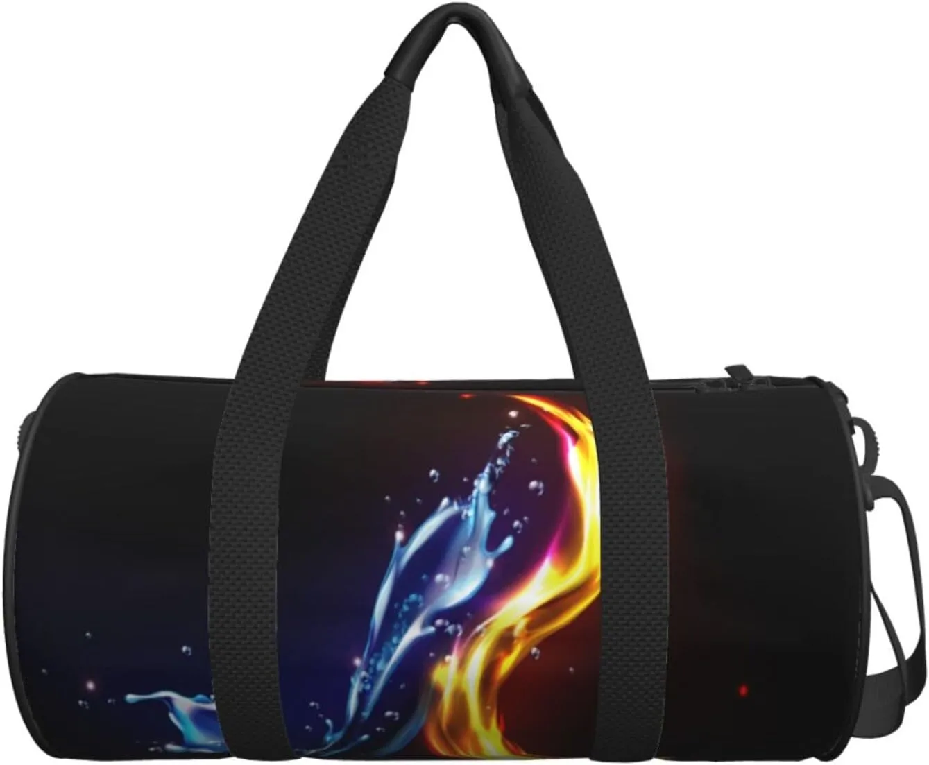 Travel Duffle Bag for Men Women, Fire Water Splash Duffle Bags for Sport Gym Overnight Luggage