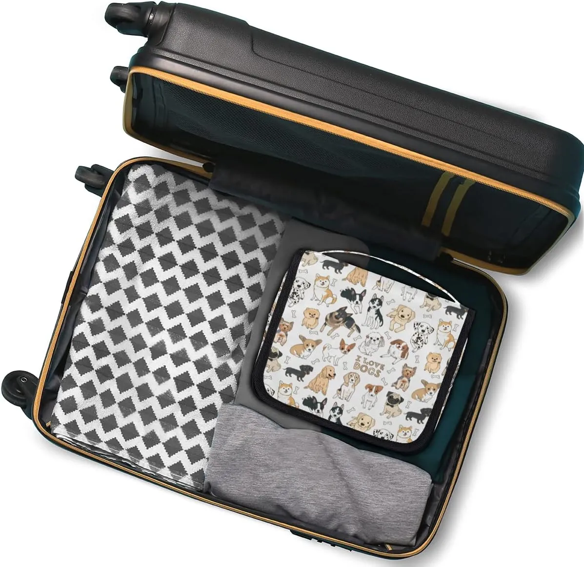 Travel Hanging Toiletry Bag for Women Men All Kinds Of Cute Cartoon Dogs Cosmetic Bag Waterproof Makeup Organizer for Accessories, Shampoo, Full Sized Container, Toiletries for Bathroom Shower