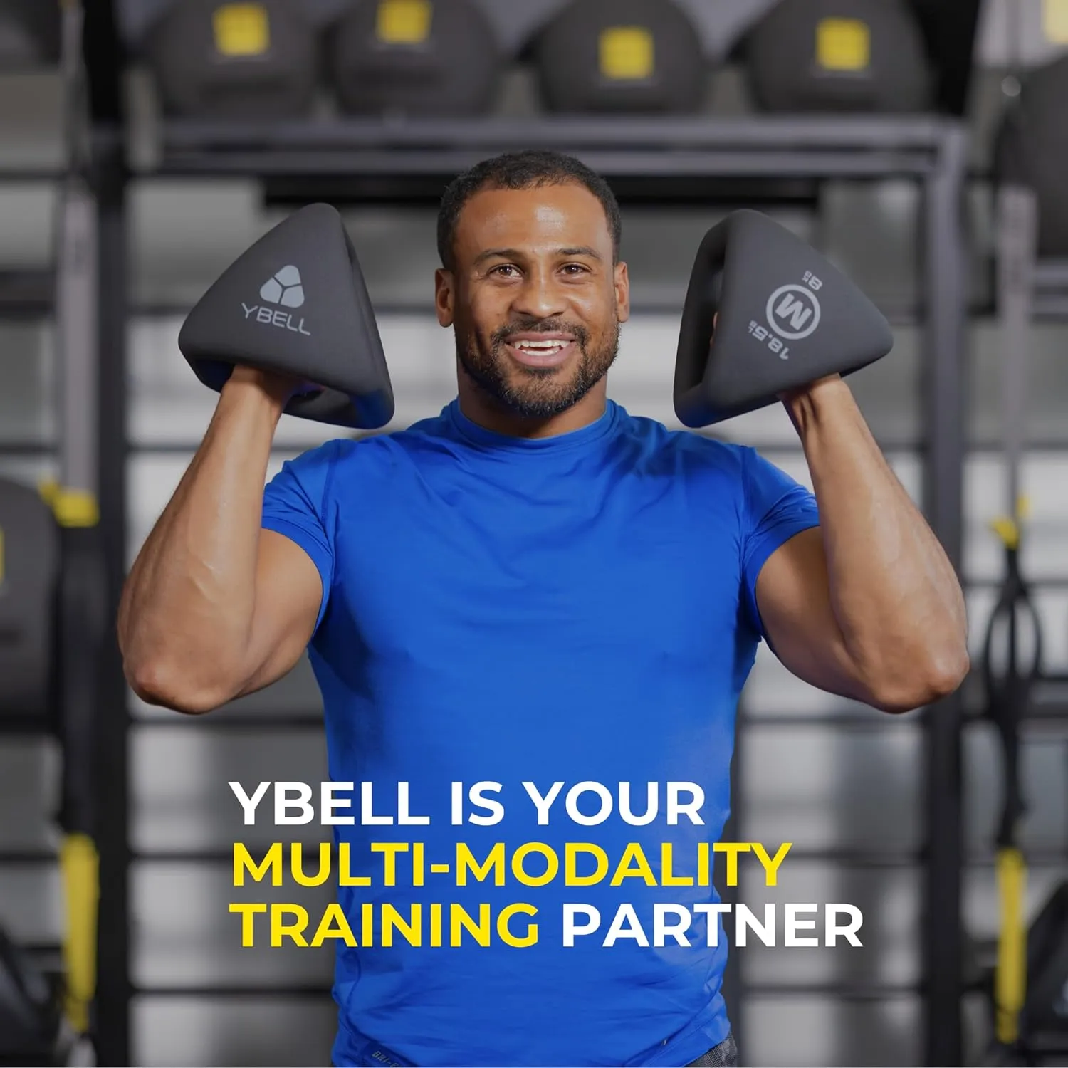 TRX YBell Pro Series 3-in-1 Dumbbell, Kettlebell and Push Up Stand Workout Equipment | Commercial Grade Powder Coated Surface | Perfect for Strength Training & Conditioning Workouts