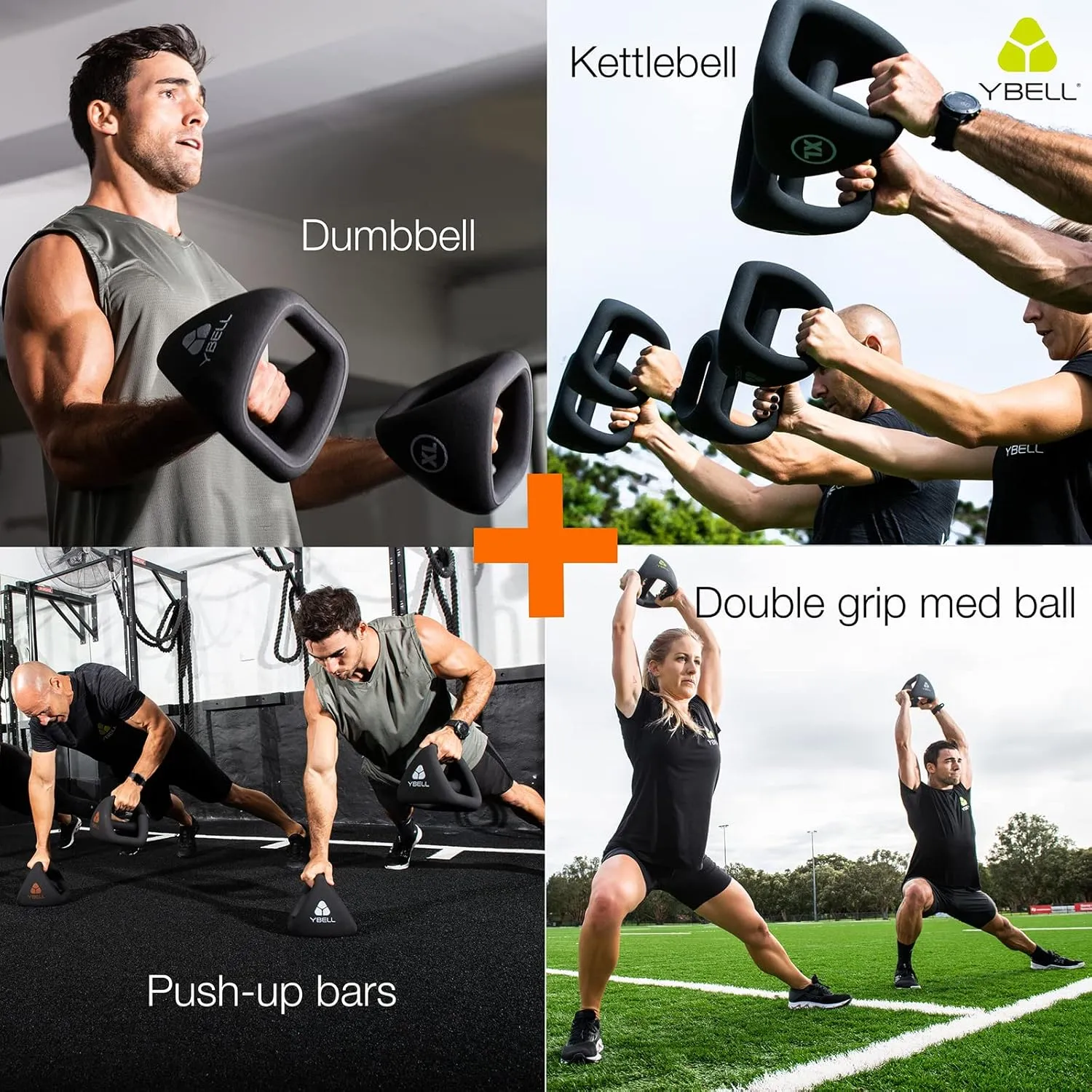 TRX YBell Pro Series 3-in-1 Dumbbell, Kettlebell and Push Up Stand Workout Equipment | Commercial Grade Powder Coated Surface | Perfect for Strength Training & Conditioning Workouts