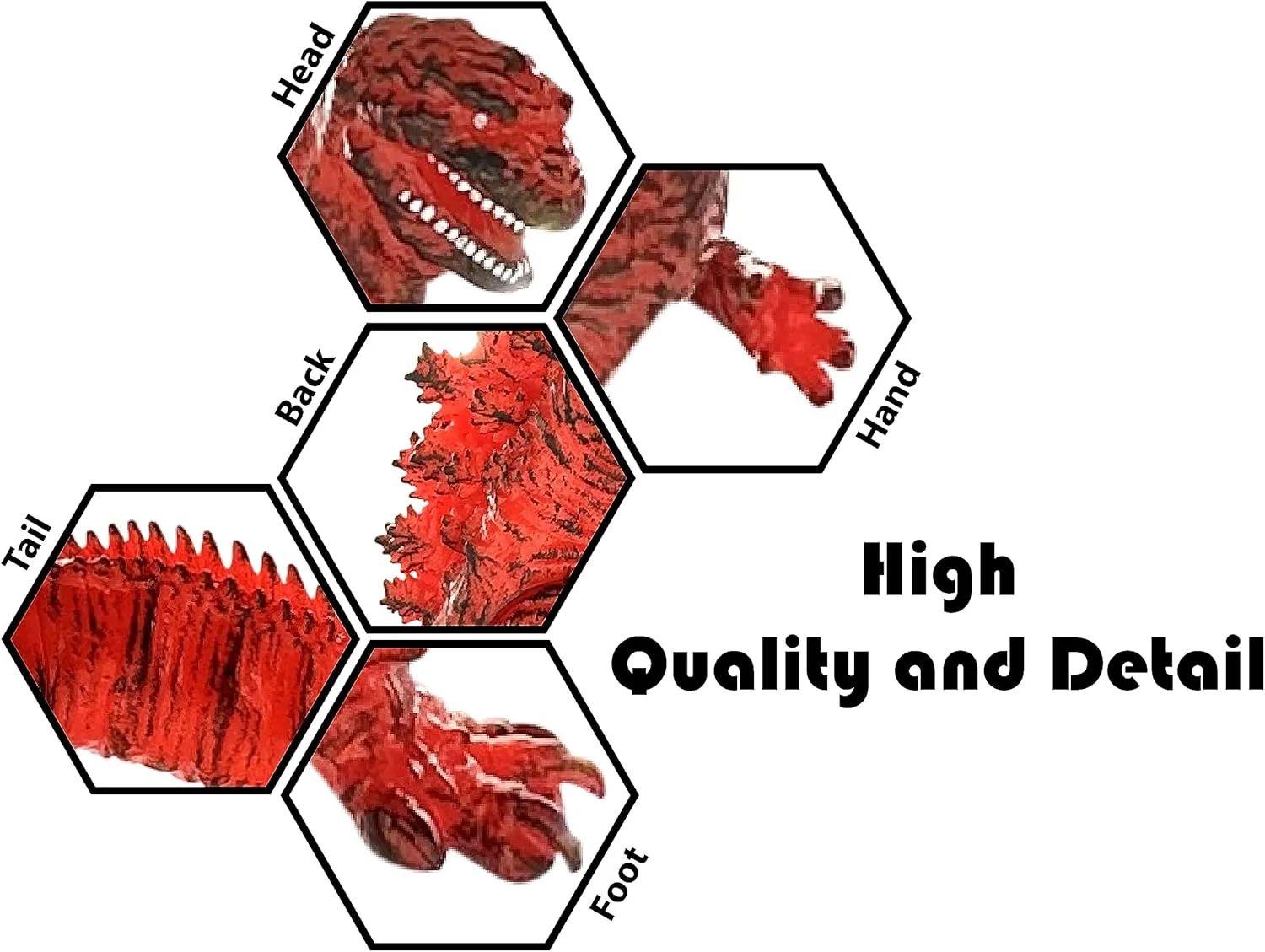 TwCare Legendary Shin Fire Godzilla, Flaming Movie Series Movable Joints Burning Action Figures Soft Vinyl, Carry Bag