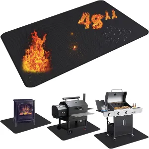 UBeesize Thickened 48x36 inches Under Grill Mat for Outdoor Grill,Double-Sided Fireproof Grill Pad for Fire Pit,Indoor Fireplace Mat Fire Pit Mat,Oil-Proof Waterproof BBQ Protector for Deck and Patio