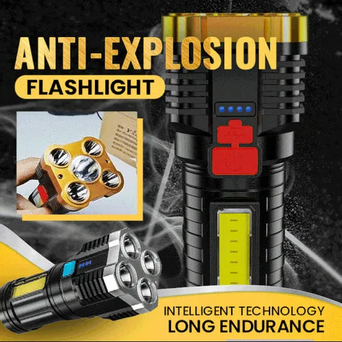 Ultra Bright Waterproof Outdoor LED Flashlight with Multifunctional Side Lamp