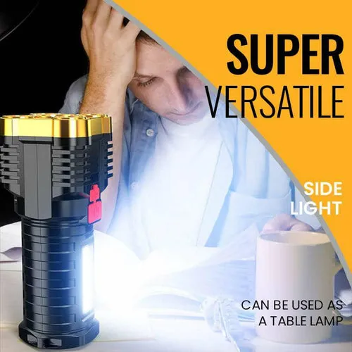 Ultra Bright Waterproof Outdoor LED Flashlight with Multifunctional Side Lamp