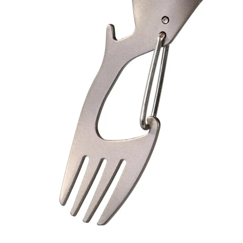 Ultralight Titanium 3-in-1 Spork Multi-Tool for Camping and Picnics