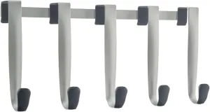 Umbra Schnook Steel Over-the-Door Multi-Hook, 5-Hook, Nickel/Black