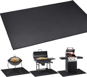 Under BBQ Grill Mat for Outdoor Charcoal, Flat Top, Smokers, Gas Grills 65×39 Inch. Fireproof Mat Protector Deck Patio Grass.Indoor Fireplace Mat Prevents Ember Damage Wood Floor,Fire Pit Mat