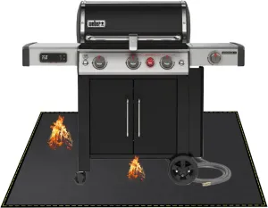 Under Grill Mat for Outdoor Grill Deck Patio Protector,48''x30'' Large Silicone Fireproof Waterproof Oil-proof Fire Pit Mat BBQ Floor Matt Pad