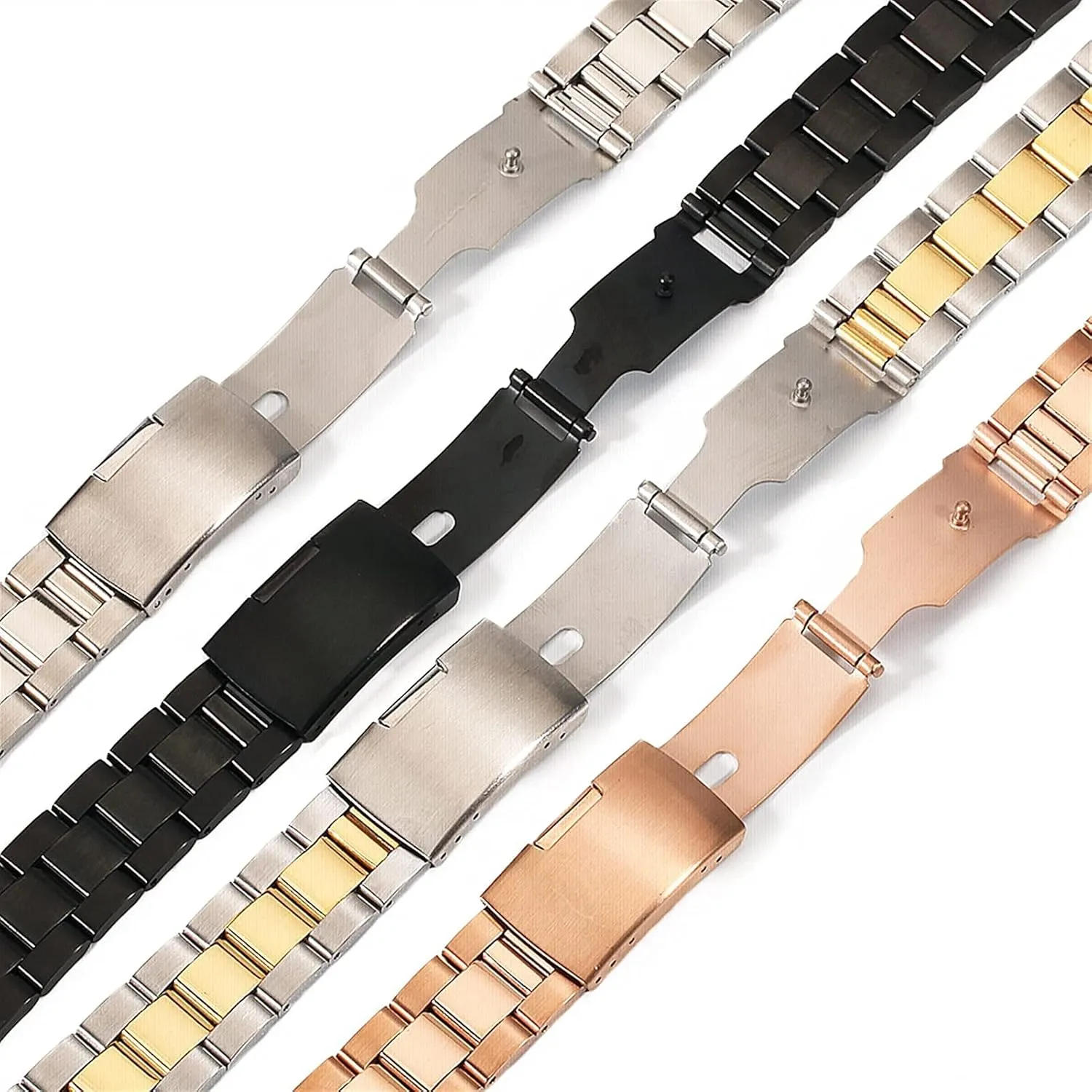 universal 18mm 20mm 22mm 24mm 26mm 28mm 30mm solid classic stainless steel breathable replacement strap bracelet