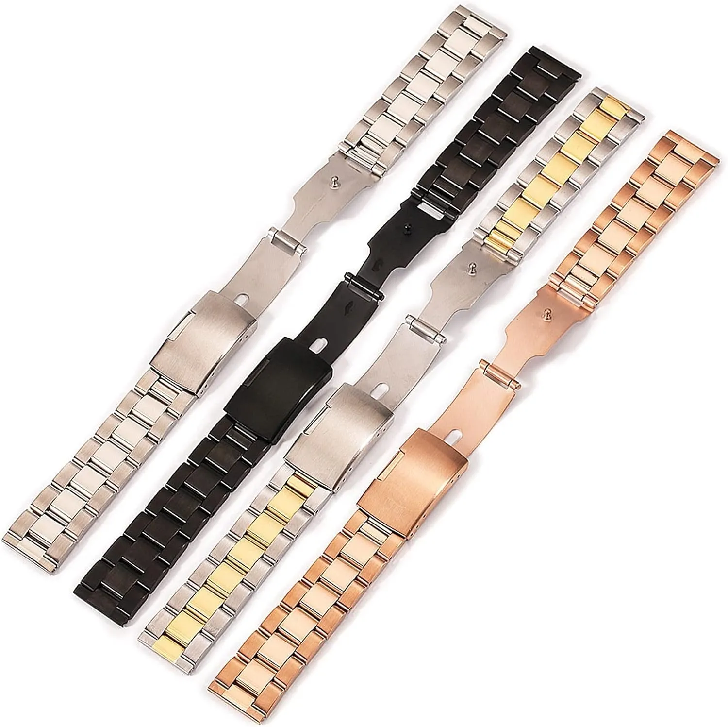 universal 18mm 20mm 22mm 24mm 26mm 28mm 30mm solid classic stainless steel breathable replacement strap bracelet