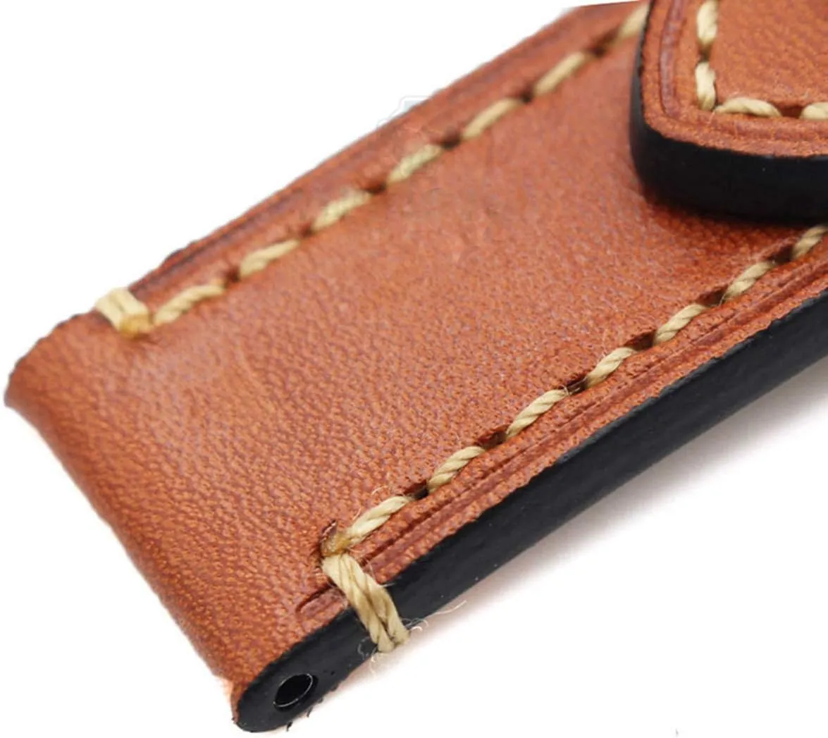 Universal Strap,Leather Watchband Bracelet 24mm 22mm 20mm Thick Watch Strap Belt with Metal Steel Buckle Watch Accessories