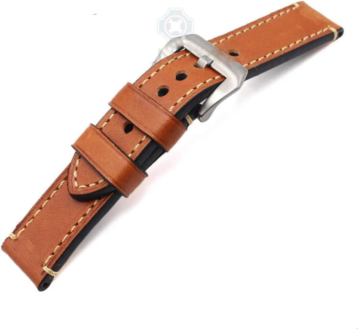 Universal Strap,Leather Watchband Bracelet 24mm 22mm 20mm Thick Watch Strap Belt with Metal Steel Buckle Watch Accessories