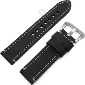 Universal Strap,Leather Watchband Bracelet 24mm 22mm 20mm Thick Watch Strap Belt with Metal Steel Buckle Watch Accessories