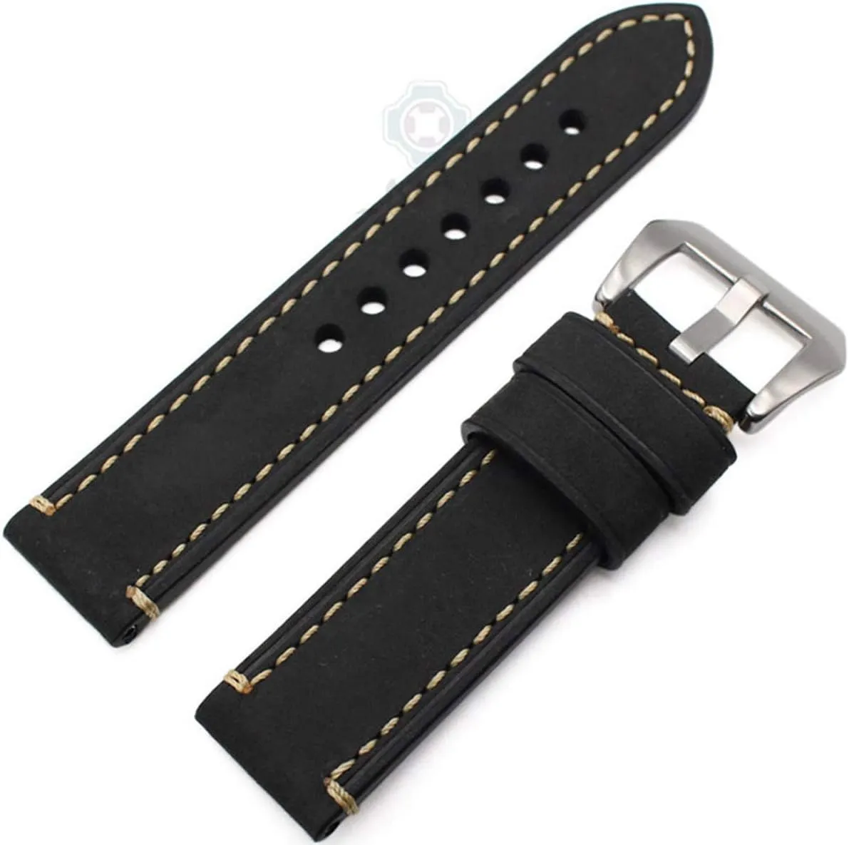 Universal Strap,Leather Watchband Bracelet 24mm 22mm 20mm Thick Watch Strap Belt with Metal Steel Buckle Watch Accessories