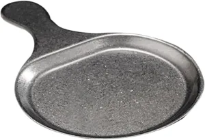 Unomor Serving Griddle with Handle Vintage Stainless Steel Bbq Plate Non-stick Fajita Pan for Outdoor Cooking Design for Grilling Roasting Easy to Clean Dinnerware