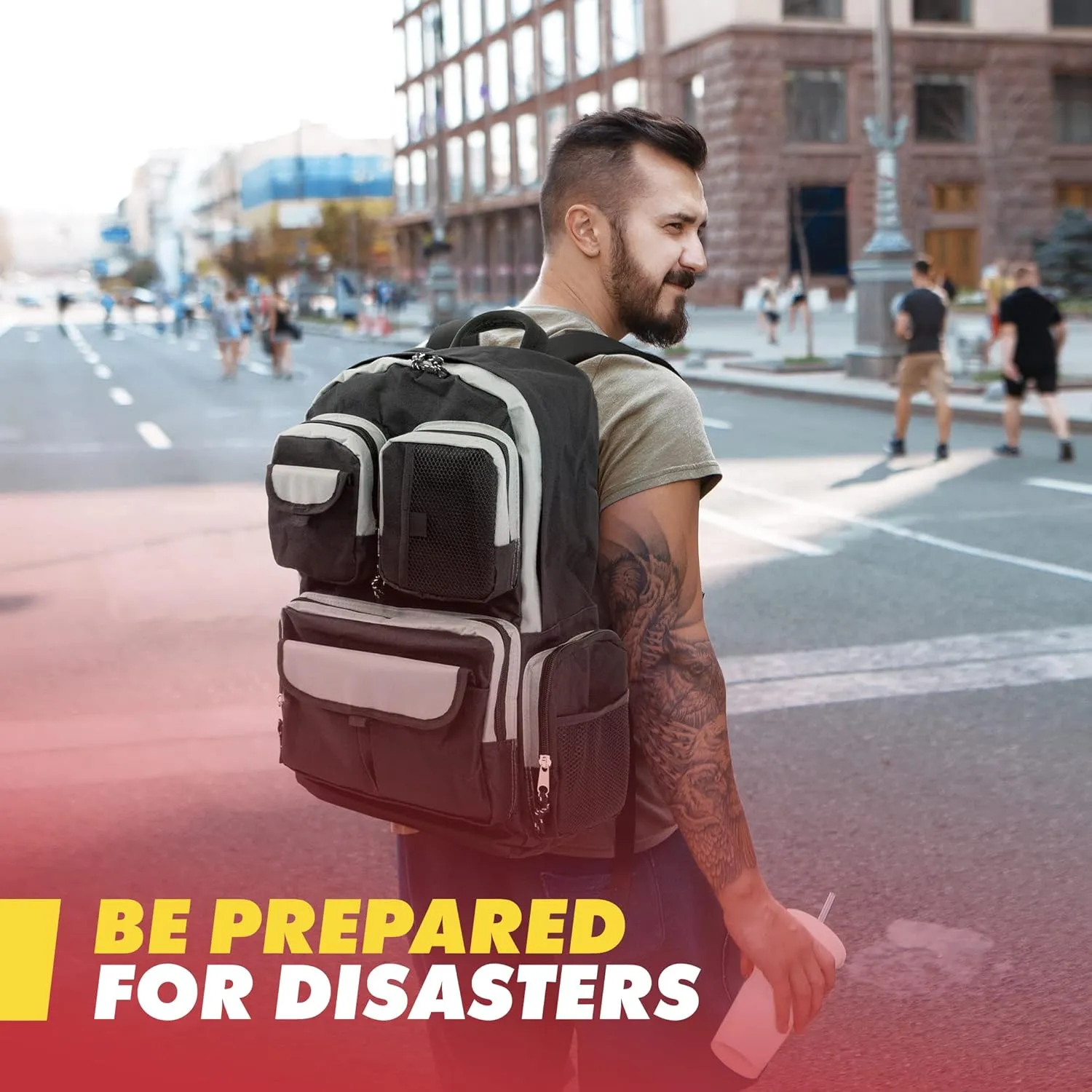 Urban Survival Bug-Out Bag/Go Bag and Disaster Survival Supplies for up to 6 People | Survival Kit for Wildfires, Hurricane, Civil Unrest & More