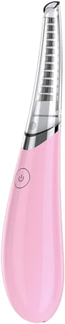USB Heated Eyelash Curler Electric Makeup Tool with Curved Brush Head Quick Seconds Preheating USB Charging Compact and Safe for All Skin Types Pink