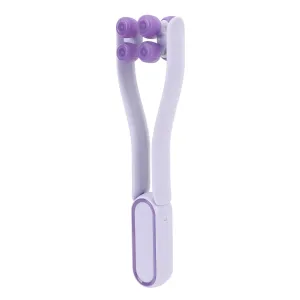 V Face Roller Massager | Double Chin & Wrinkle Reducer | 8 Flower Wheel Design for Face Lifting/Tightening | Manual Beauty Tool for Home & Travel | Purple