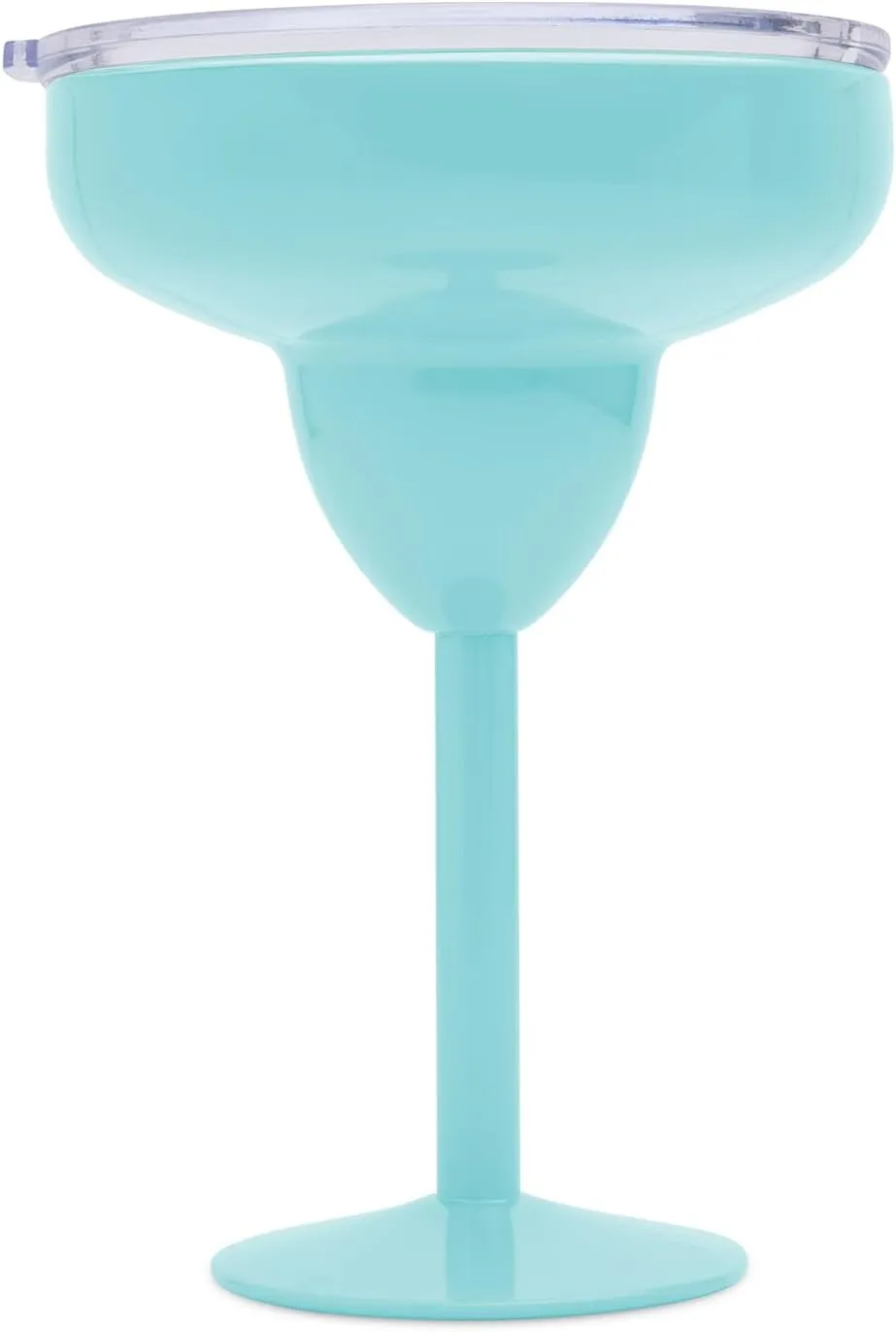 Vacuum-Sealed Metal Margarita Glass with Lid, Insulated Tumbler Mug, Steel Cup for Vacation, Pool, and Ice Cold Margs on the Beach (Blue)