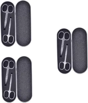 VALICLUD 6pcs Stainless Steel Makeup Scissors Precision Eyebrow Trimmer Nose Hair Scissors Safe Ergonomic Design for Pain Grooming for Eyebrow Shaping Nose Hair Removal