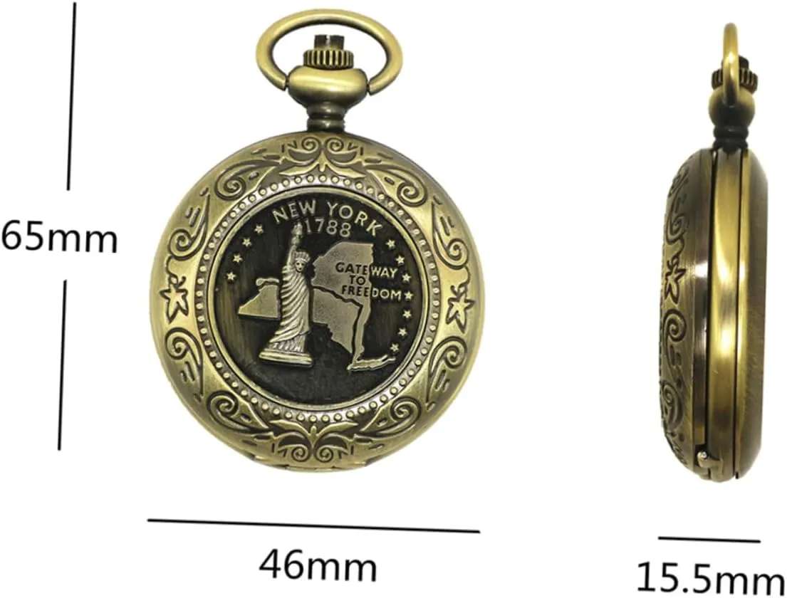 VANZACK 2pcs Vintage Watches for Men Man Watch Men's Digital Watch Classic Pocket Style Copper Clamshell Compass Digital Compass flip Compass Pocket Watch Antique Brass Necklace 5a