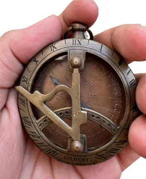 Vasudha Sampada Handicrafts Classic Pocket Style Camping Old Fashioned Brass Compass Pocket Compass Maritime Antique Vintage Style For Camping Hiking Touring Vintage Directional Magnetic Sundial Clock