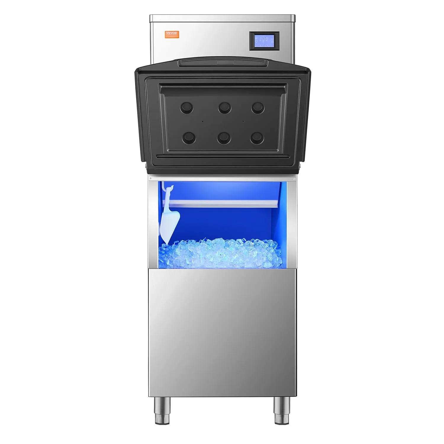VEVOR Commercial Ice Maker Machine, 400LBS/24H Ice Making Machine with 250LBS Large Storage Bin, Auto Self-Cleaning Ice Maker Machine with Touchscreen for Bar Cafe Restaurant Business Commercial