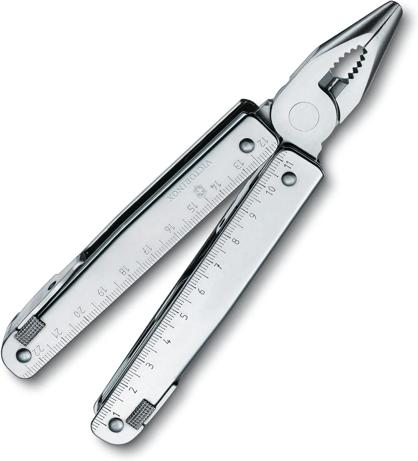 Victorinox Swiss Tool Swiss Army Knife, 24 Function Swiss Made Multi-Tool with Needle-Nose Pliers, Wire Cutters and Large Blade - Silver