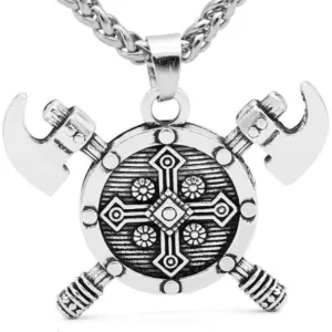 VIKING NECKLACE - SHIELD & AXE